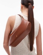 curved  shoulder bag in brown