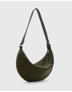suede half moon shoulder in green
