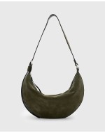 suede half moon shoulder in green