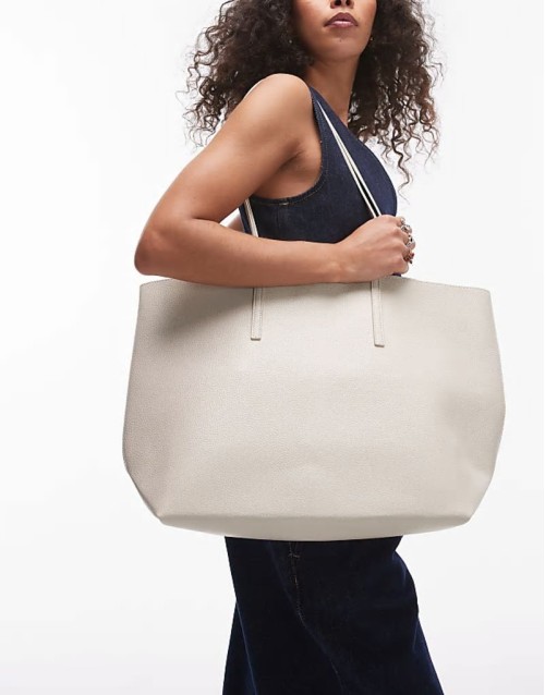 large tote bag in beige